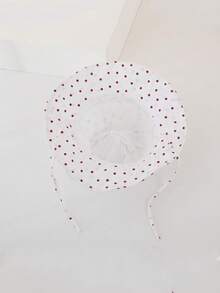 1pc Baby Kids Wide Brim Sun Protection Bucket Cap, Polka Dot Bucket Hat With Chin Strap For Summer Outdoor Beach Vacation & Travel - Polka Dot Fisherman's Hat - View 8