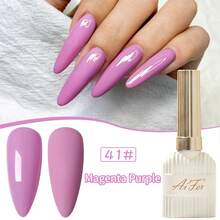 AiFer 15毫升/瓶 40色指甲油凝胶 - 色彩鲜艳持久，适用于女士美甲沙龙和DIY美甲，专业LED光疗固化，防脱落，光泽亮丽，是美甲爱好者的完美礼物 - 淡紫色 - 查看 9