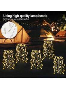 29.3 Inch Waterproof Solar Powered Outdoor LED String Lights, 200 LED Bulbs, 8 Lighting Modes, Suitable For Garden Path, Lawn, Patio, Walkway, Holiday Christmas Decor - Ground-mounted Firecracker Lamp - View 4