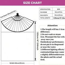 1 Cặp (Trái + Phải) Quạt múa bụng bằng lụa rayon dành cho nữ, dài 180cm, quạt múa bụng gấp gọn, quạt dài, quạt tre dài dùng trong múa. - màu đỏ tím đen - Xem 11