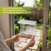 Window Bird Feeder With 4 Extra Strong Suction Cups, Clear Birdfeeders Bird House For Outdoors Window Viewing Outside, Removable Tray Birdhouse - 均碼 - 查看 5