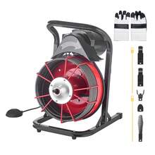 Drain Cleaner Machine 75 FT X 3/8 Inch, Sewer Snake Auger Manual Feed With 4 Cutters & Air-Activated Foot Switch For 2" To 4" Pipes - 75 FT X 3/8 Inch - View 8