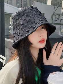 1pc Women's Cloud Bubble Texture Bucket Hat - Lightweight Breathable Sun Hat, Wide Brim Design To Flatter Face Shape, Loose Fit Comfortable Wear, Suitable To Pair With Vest And T-Shirt, Spring/Summer - Multicolor - View 9