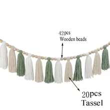 1pc Handmade Christmas Tassel Wreath - Ombre Green, Accented With Navy, Gray, Light Green, Light Brown And White. Colorful Tassel Garland Decor, Can Be Hung On Wall For Home Decor, Boho Tassel Wreath, Classroom Holiday Decoration, Adds Festive Vibe To Your Home - Multicolor - View 10