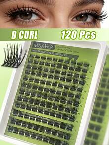 Extensii de gene naturale Miss Wink, 120 buc, tip D, cu bucle, 8-16 mm, set mixt, combinație ușor de realizat manual, 3D, portabile, potrivite pentru ieșiri, petreceri, purtare zilnică, cadou excelent pentru femei și fete, potrivite pentru machiaj ușor și intens. - D - Vizualizare 1