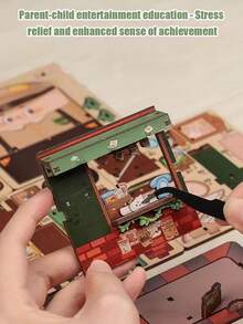3D Cartoon Wooden Handmade DIY Miniature Model Scene Assembly Puzzle, Creative Gift For Kids, Birthday Present For Boys And Girls - Multicolor - View 7