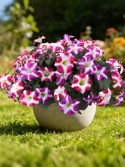 4支仿真马蹄莲，抗紫外线丝绸马蹄莲，适用于室内/室外装饰，如门廊、花盆、前门、花园、阳台、窗台花箱、家居装饰、仿真花卉植物