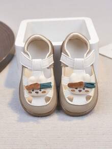 1 Pair Baby Shoes With Hollow 3D Rabbit Flower Hook And Loop Soft Bottom Toddler Sandals - Khaki - View 1