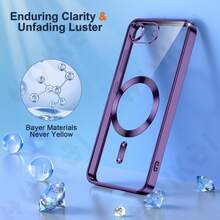 Ốp lưng cho iPhone 17e 16e 17Pro 17Pro Max 16 16Pro Max 15 15Pro Max với nam châm siêu mạnh, chống sốc, mỏng nhẹ, bảo vệ điện thoại không bị ố vàng. - Bạc - Xem 3