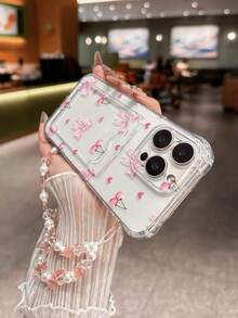 樱桃领结彩绘透明卡包多功能卡包，带腕带，加厚防震手机保护壳，兼容 17/17Pro/17ProMax、16/11/16Pro/16Plus/16ProMax/16e、15ProMax、13/14/12/XS/XR/7G/8P、Galaxy S25/S25PLUS/S25 Ultra、A16/A36/A26/A56/A50、11/12Pro/12/12X/13Pro/14Pro/15Pro/X3pro、10/9/Note9/12c/Note11pro/Note8Pro/9C/9a - 彩色 - 查看 5