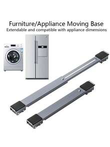 Heavy Duty Adjustable Washing Machine & Refrigerator Stands, With Silent Casters, 800lbs Capacity, Expandable Metal Frame, Height & Level Adjustment, Sturdy Appliance Dolly For Moving, Storage & Home Use - Compatible - A - View 4
