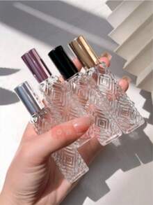 1/3pcs 12ml Refillable Aluminum Sprayer Glass Bottle, Diamond Pattern Mini Perfume Atomizer, Travel Cologne Spray Pump Bottle, Suitable For Room, Bedroom, Daily Use, Perfume, Glass Container, Perfume Sprayer, Refillable Container, Glass Bottle - Multicolor - View 9