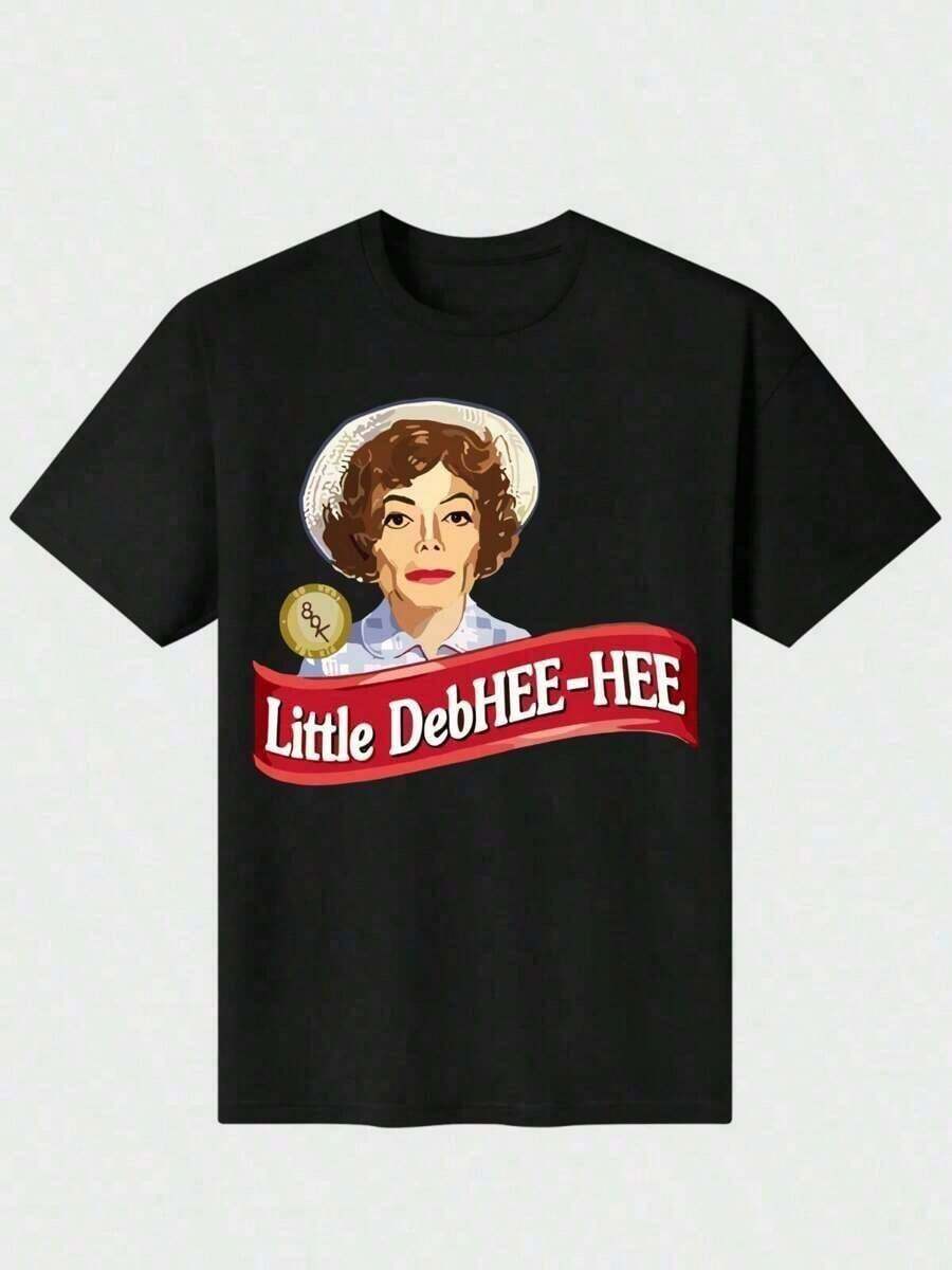 ShirtLitte Debhee Hee Debbie Parody Meme T Shirt Casual Digital Print 220g Pure Heavy 100% Cotton T ShirtLoose And Comfortablebenito Bowl Tops - 黑色 - 查看 1