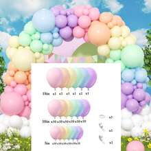 129 piezas Kit de arco de globos con tema arcoíris, que incluye globos de látex en colores macarrón, rosa, naranja, amarillo, morado, verde y azul. Adecuado para fiestas de cumpleaños, baby shower, aniversarios, propuestas, decoración de bodas y diversas decoraciones de fiesta. - Ver 6