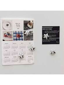 1/3/5Pcs Happy Silver Star Fridge Magnets, Sound Insulation Magnetic Stickers, Decorative Refrigerator Magnets For Kitchen Home Decoration, Ideal For Daily Decor, Christmas Halloween Housewarming Gifts - Multicolor - View 6