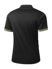 Men's Casual Polo Shirt, Golf Sports Short Sleeve Top, Suitable For Daily Casual, Light Business Wear In Summer Black - Black - View 9