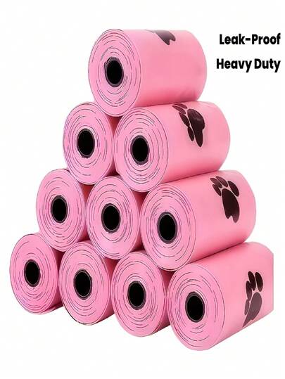 150pcs/10rolls Extra Thick Polyethylene Dog Waste Bags, Leak-Proof Pet Cleanup Trash Bags, Heavy Duty
