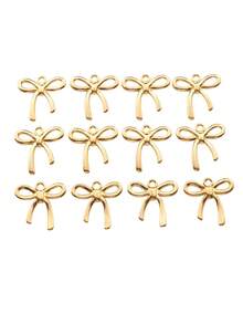 20pcs Vintage Zinc Alloy Electroplated Bowknot Pendant, Necklace, Earring, Keychain, Jewelry Accessories - 金黃色 - 查看 4