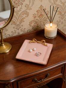 Cute Pink Jewelry Collection, Simple And Elegant Color Tones, Dressing Table Decorations, Friends' Decorations, Cosmetic Trays For Storing Jewelry, Suitable For Lovely And Elegant Ladies, Spacious Space To Store Necklaces, Earrings, Watches, Suitable For Dressing Tables, Bathrooms, Bedrooms - An Ideal Gift For Both Men And Women, With Modern Aesthetic Style, Smooth Surface, Lightweight Storage, Ring Stand, Fashionable Home Decoration, Earrings Storage, Home Accessories - Multicolor - View 1