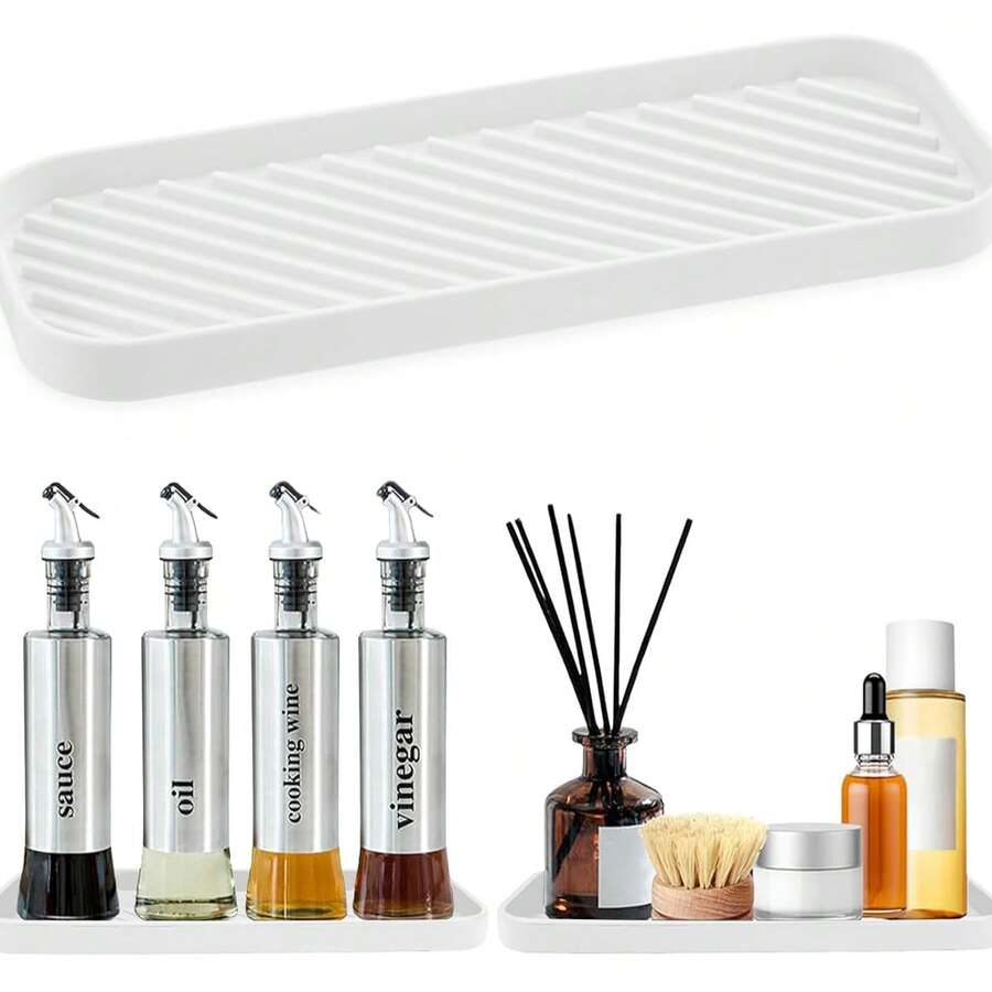 1/2/3 piezas Jabonera de silicona, bandeja de drenaje multiusos, adecuada para encimera de cocina, baño, fregadero - Antideslizante, fácil de limpiar