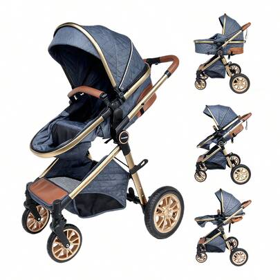 High Landscape Baby Stroller, Portable Folding Bidirectional Shock-Absorbing Stroller That Can Sit And Lie Down