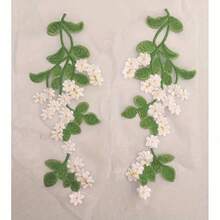 A Pair Of Daisies, Lace Flowers, Flower Cloth Stickers, Wedding Accessories Decoration - a pair - 查看 6