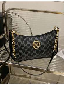 2026夏季新款女士链条腋下包，时尚个性单肩斜挎新月包 - 黑色 - 查看 5