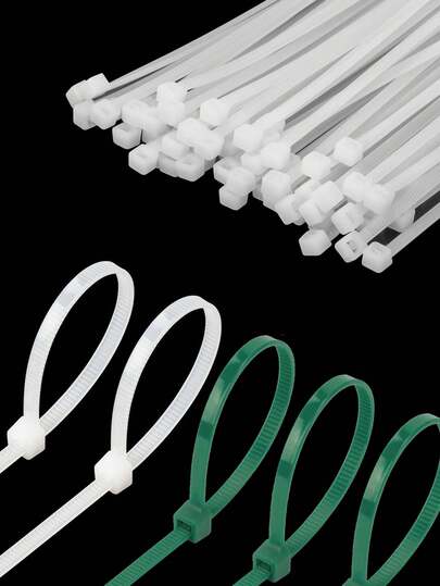 100 piezas de bridas de cable autoblocantes, 3 mm * 10 cm/15 cm, bridas resistentes al calor, adecuadas para decoración de bodas, decoración de árboles de Navidad y fijación de plantas artificiales