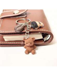Teddy Bear Coffee Keychain - Y2K Resin Beverage Pendant Suitable For Backpacks And Bags, Cute Coffee Bean Pendant With Metal Ring, Accessory For Teens And Girls [One-Size-1PC-No Gift Box] Creative Gift For Mom, Small Accessory, Mother's Day Gift Idea, Practical Gift For Teachers, Teacher's Day Gift - Multicolor - View 4