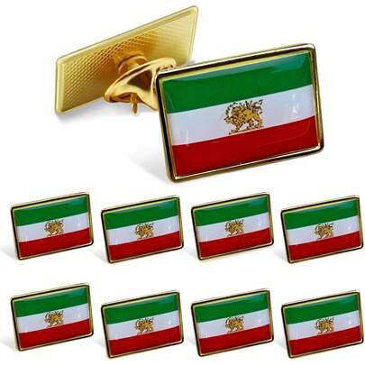8枚/套 各国国旗图案胸针，金属方形国旗徽章，代表团配饰