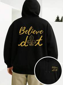Graphic Hoodie Men Cotton Believe It Print Streetwear Style Comfortable Four - Seasons Wear Essentials Hoodie Hoodie Women Sweatshirts Women Hoodies Men's Hoodie Sweatshirts Men Essentials Fear - màu đen - Xem 6