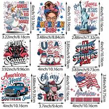 9-Pack American Impression Iron-On Transfer Sticker Design Floral Cat Decal Heat Press Decal Vinyl Heat Transfer Patches For DIY Clothing T-Shirt Denim Jacket - A - View 2