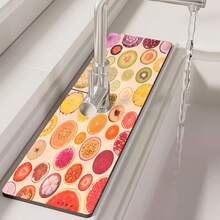 1pc, Sink Faucet Suction Pad, Drainage Pad, Kitchen, Bathroom Sink, Countertop, Drainage Pad, Diatomite Washbasin, And Cuttable Quick-Drying Pad. - Multicolor - View 2