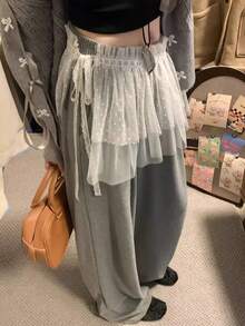 Váy liền thân ren lưới buộc dây đa năng mới dành cho nữ, váy lưới chấm bi xếp ly thời trang, phụ kiện khăn tam giác đa dụng. - Nhiều màu - Xem 4