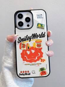 Shockproof Expression Elements Expression 2-In-1 Creative Tomato Smiling Face Painted Pattern Straight Edge Anti-Drop Phone Case, Compatible With Apple Spring Gift - Multicolor - View 3