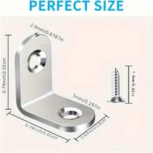 30pcs Thickened Stainless Steel Angle Brackets, Fixed Fittings, Shelf Supports, 90 Degree Right Angle Brackets, L-Shaped Angle Brackets - Corner Bracket Fastener - View 7