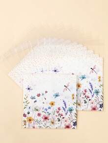 100pcs Spring Floral Pattern Square Self-Sealing Gift Bags, Floral Design Cookie Snack Packaging Bags, Storage Bags, Multi-Purpose Spring Party Favor Bags, Birthday Party Small Gift Bags, Family Gathering Gift Packaging Bags, Baby Shower Party Decor, Wedding Gift Packaging Bags, Adult Party Decor, Home Decor, Bridal Shower Decor, Spring Decor, Spring Gifts, Party Favors, Graduation Decor - Polka Dot Flowers - View 6