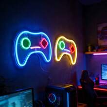 1pc LED Game Controller Neon Light Wall Decor, Battery/USB Powered Romantic Fairy Lamp, Home/Party/Gaming Room Decoration, Bedroom/Living Room Birthday Decor Colorful Light - Gamepad Neon Light - View 8