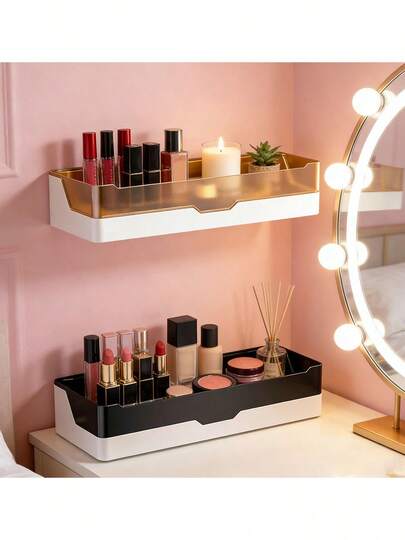 This Extra-Large Capacity, No-Drill Wall-Mounted Bathroom Organizer Features An Adhesive Backing For Storing Soap, Sponges, And Other Items. Suitable For Bathrooms, Kitchens, And Home Decor, It Makes A Luxurious Bathroom Gift For Friends And Family.