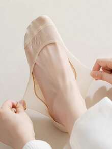 1/5/10 Pairs Of Women's Summer Invisible Mesh Boat Socks Breathable Ice Silk Soft Elastic Anti Slip Thin Casual - Multicolor - View 6