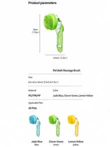 Ergonomic Pet Bath Brush, Leak-Proof Shampoo Dispenser For Dogs And Cats - View 2