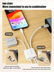 2pcs Multi-Functional Stackable Cable Organizer, Charge/Data Line Holder, Anti- Portable Wire Clip, Home/Office Desk Drawer Cable Management Box, TPE Soft Rubber Protects Charger, Earphone, USB Cables - Multicolor - View 3