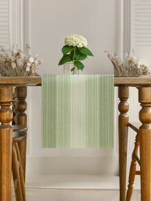 1pc Linen Look Table Runner, Solid Color Modern Linen-Like Table Mat, Washable For Kitchen, Dining Table, Party, Wedding Decor, Foyer, Home Gathering, Coffee Table - Green - View 2