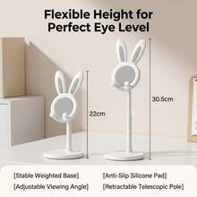 1pc Adjustable Cute Rabbit Shaped Phone Stand, Compatible With All Phones, Desk Decor, Angle & Height Adjustable Phone Holder Office Desk Desk Office Supplies Office Decor Office Desk Desk Office Accessories - Sets - View 5