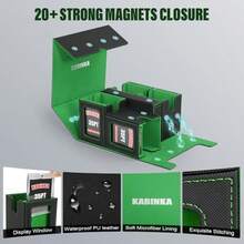 Caja de Mazos de Cartas para MTG con Exhibidor de Comandante Caja de Almacenamiento de Cartas 5 en 1 se adapta a más de 400 cartas con doble funda Estuche de Mazo extraíble para cartas TCG - Negro Verde - Ver 6