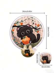 2个/套 招财猫折叠扇 - 招财猫造型，二合一制冷防晒，便携式手持扇，带收纳袋，多功能风扇，背面反光设计，款式多样，夏季必备单品及节日礼物，旅行好帮手 - 彩色 - 查看 9