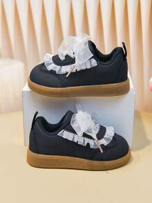 1双婴儿鞋，1双系带婴儿鞋，婴儿平底凉鞋 - 黑色 - 查看 2