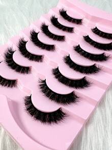 7 Cặp mi giả 8D tự nhiên, mềm mại, dày dặn, tạo hiệu ứng ấn tượng như lông chồn, mi giả dài, cong, bền màu và trông như thật, mi giả hiệu ứng nâng mí mắt cáo. - màu đen - Xem 2