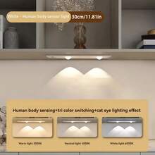 1pc Rechargeable Battery Powered LED Night Light With Motion Sensor, 3 Modes, Wireless Stick-On Cabinet Lamp, Suitable For Kitchen, Closet, Hallway, Car, Living Room, Wall Decor - Multicolor - View 13