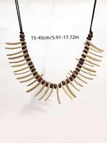 1 Piece Of Coconut Shell Pendant Necklace, A Fashionable Handcrafted Coconut Shell Necklace, Suitable For Women's Bohemian Style Beach Vacations, A Necklace With A Natural Vibe. The Pendant Is Made Of Natural Coconut Shell, And The Surface May Have Slight Unevenness, But It Does Not Affect Use. - Multicolor - View 4